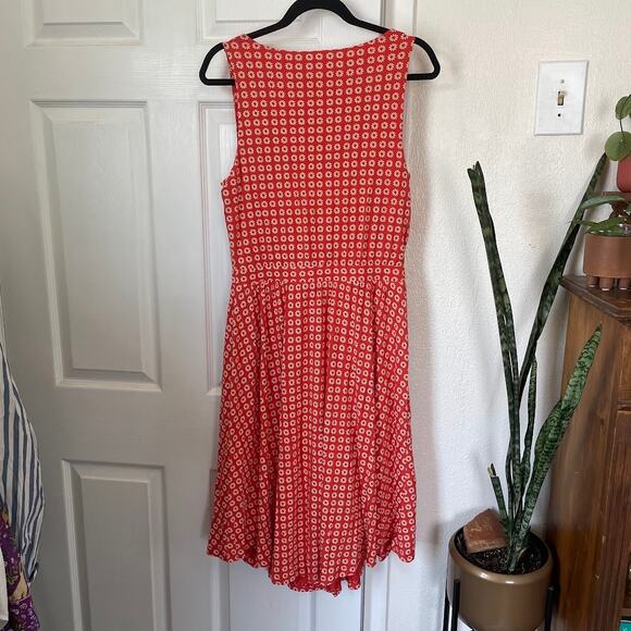 Anthropologie Maeve Brianne Midi Dress - Tangerine Daisy Print - Picture 5 of 5